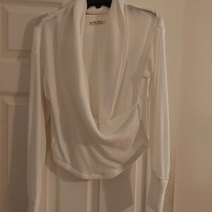 Free Peopple Elegant White Drape Sweater